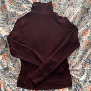 maroon turtleneck sweater